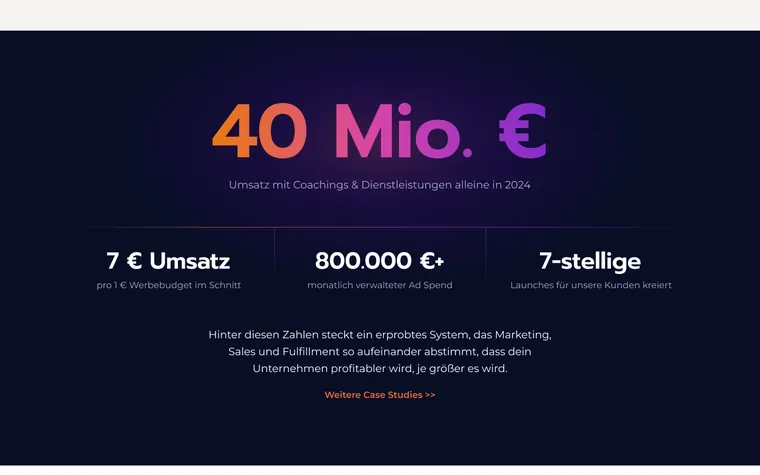 The big-number moment, in the brand gradient.
